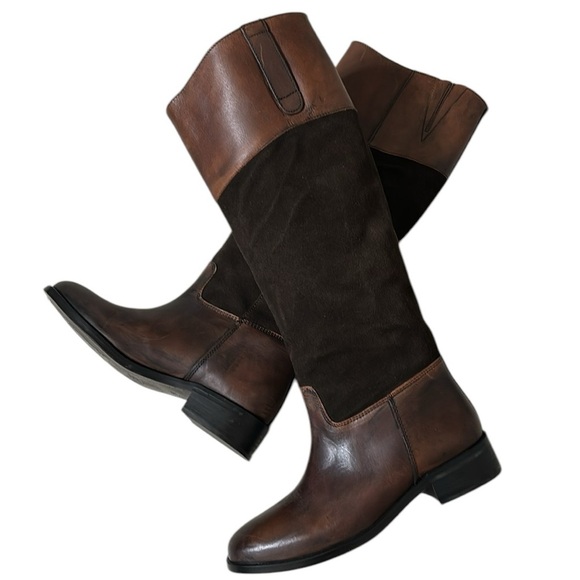 Steve Madden Ritte brown leather and suede riding boots size 7 - Picture 1 of 6